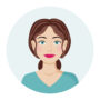 female-avatar-portrait-of-a-cute-brunette-woman-illustration-of-a-female-character-in-a-modern-color-style-vector